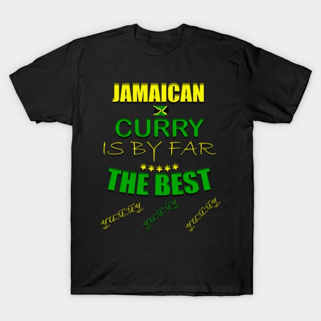 Jamaican Curry, Jamaica Flag T-Shirt by alzo